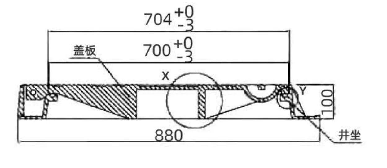 Прямая опорная крышка люка дождеприёмного смотрового колодца на проезжей части с бетонным покрытием (2)